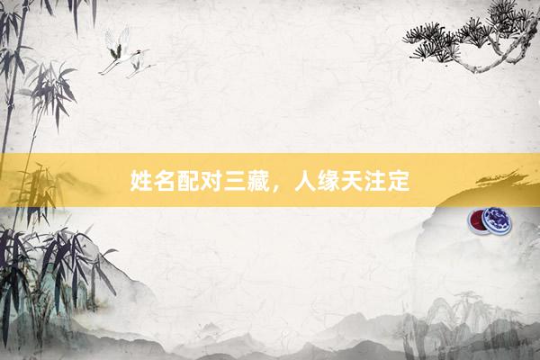 姓名配对三藏，人缘天注定