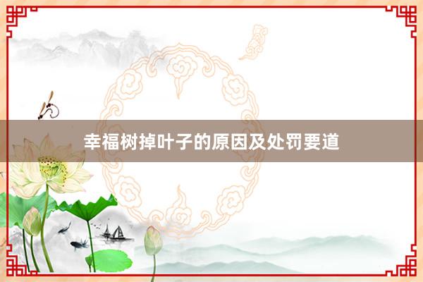 幸福树掉叶子的原因及处罚要道